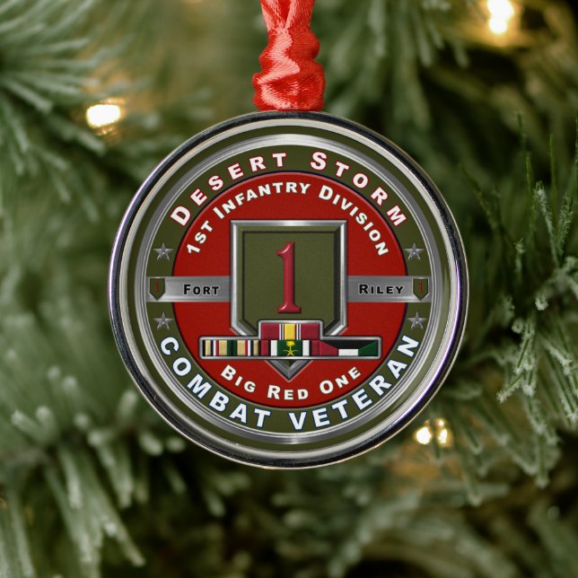 1st Infantry Division Desert Storm Veteran Metal Ornament (Tree)