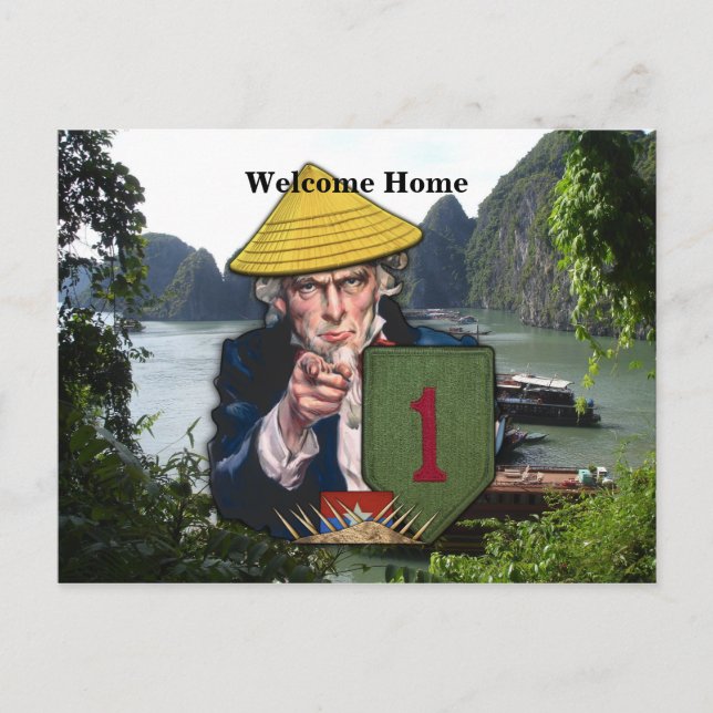 1st infantry division nam patch postcard (Front)