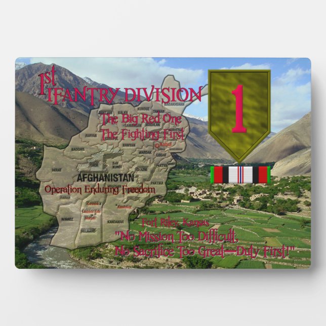 1st Infantry Division OEF Veteran plaque (Front)