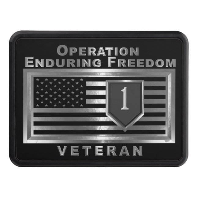 1st Infantry Division Operation Enduring Freedom Trailer Hitch Cover (Front)