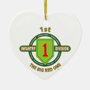 1ST INFANTRY DIVISION "THE BIG RED ONE" CERAMIC ORNAMENT
