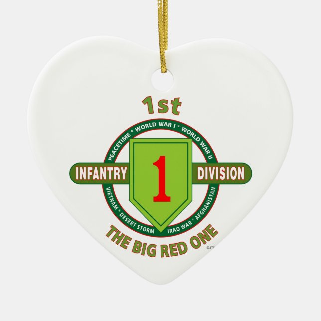 1ST INFANTRY DIVISION "THE BIG RED ONE" CERAMIC ORNAMENT (Front)