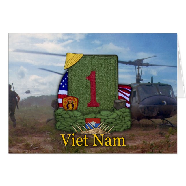 1st infantry division vietnam veterans vets Card (Front Horizontal)