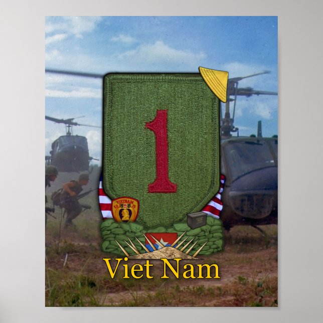 1st Infantry Division Vietnam War Patch Print (Front)