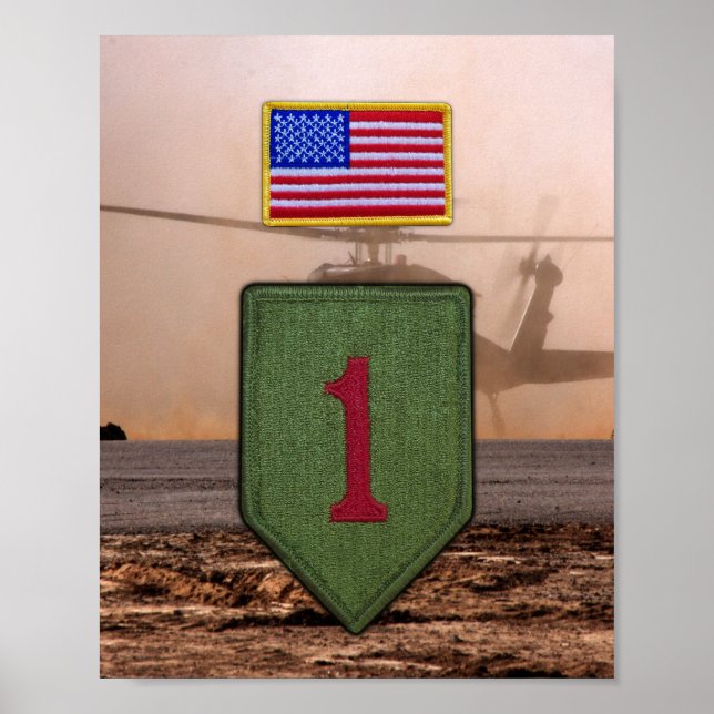 1st Infantry Division Vietnam War Patch Print (Front)