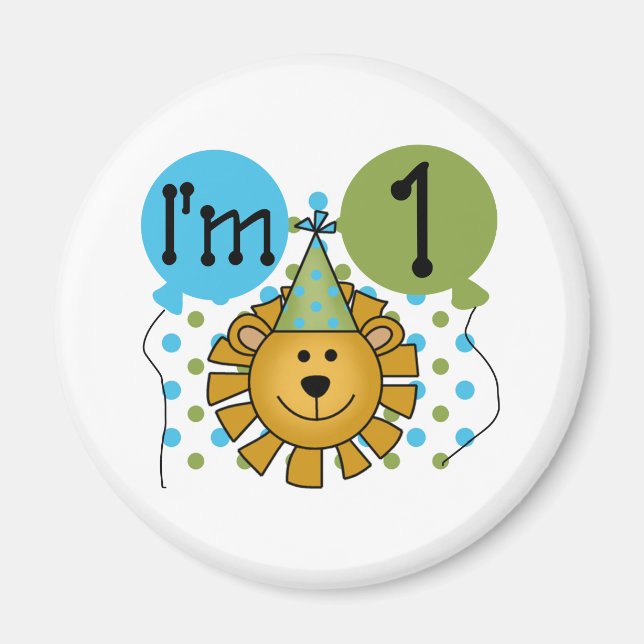 1st Lion Birthday Magnet (Front)