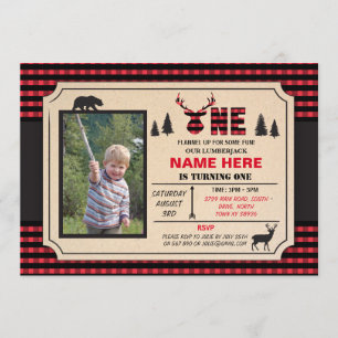 1st Lumberjack One Birthday Invite Check Invite