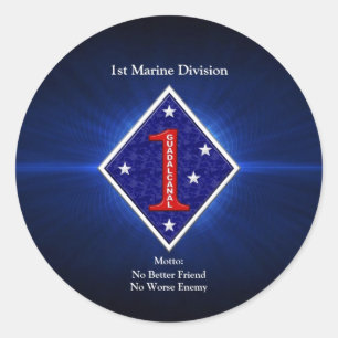 1st Mar Div Classic Round Sticker