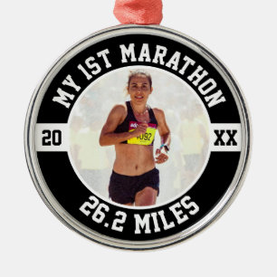 1st Marathon Runner First Running Marathoner 26 2 Metal Ornament