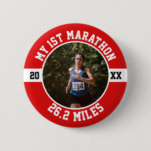 1st Marathon Running First Runner Sports 26 2 Inch Round Button