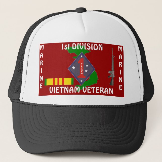1st Marine Div Vietnam 1/r Trucker Hat (Front)