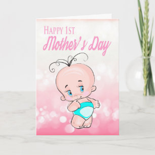 1st Mother's day With Cute baby Greeting Card