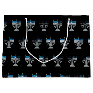 1st Night of Hanukkah Glitter Large Gift Bag