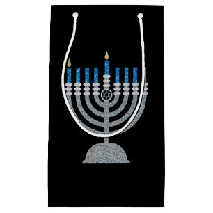 1st Night of Hanukkah Glitter Small Gift Bag