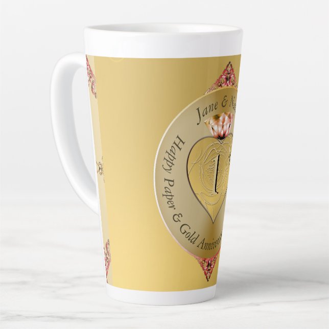 1st or 50th Golden Anniversary Latte Mug (Left Angle)