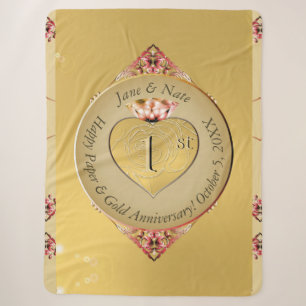 1st or 50th Golden Anniversary Sherpa Blanket