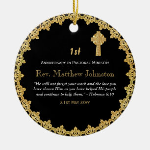 1st Ordination Anniversary Personalized Scripture Ceramic Ornament