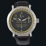 1st Ordination Anniversary Priest PERSONALIZED  Watch<br><div class="desc">Decorative and personalized (with name and date) 1ST Ordindation Anniversary gift for an ordained Pastor,  Priest Minister Deacon etc. Includes a Bible verse,  scripture,  proverb.</div>