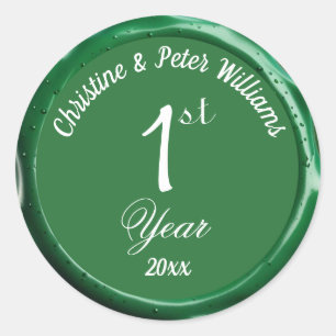 1st Paper Wedding Sage Green Wax Seal Sticker