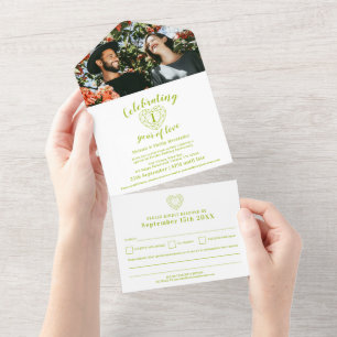 1st peridot wedding anniversary photo with RSVP  All In One Invitation