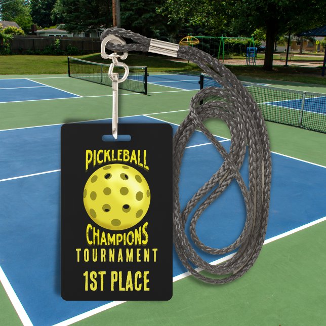 1st Place Black Yellow Pickleball Tournament Badge (Creator Uploaded)