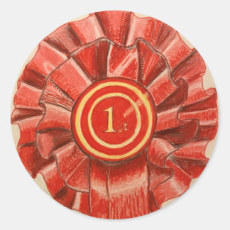 1st place red rosette award sticker