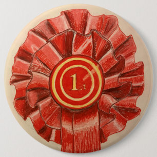 1st place rosette giant badge 6 inch round button