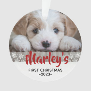 1st Puppy Picture Personalized Christmas Ornament 