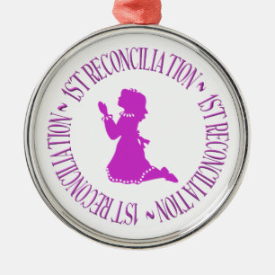 1st Reconcilation - First Confession (girl) Metal Ornament