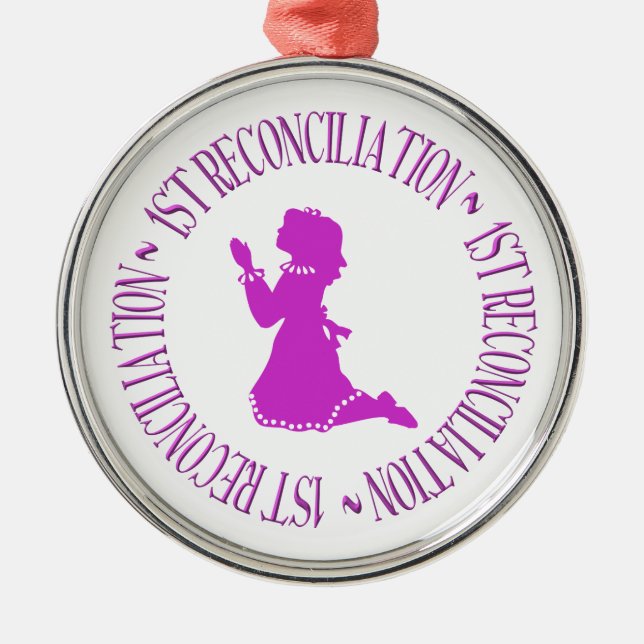 1st Reconcilation - First Confession (girl) Metal Ornament (Front)