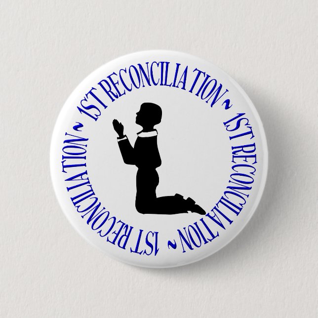 1st Reconciliation - Confession 2 Inch Round Button (Front)