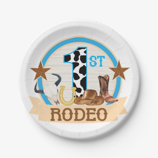 1st Rodeo birthday  Paper Plate (Front)