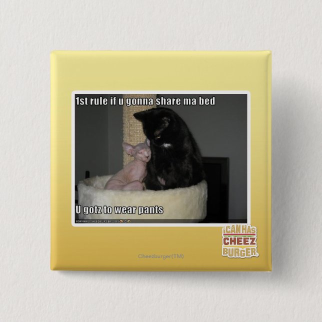 1st rule if u gonna share ma bed 2 inch square button (Front)