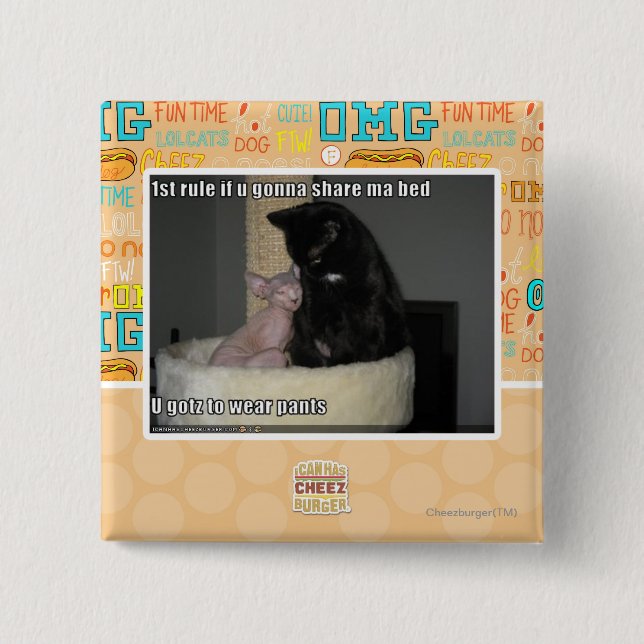 1st rule if u gonna share ma bed 2 inch square button (Front)