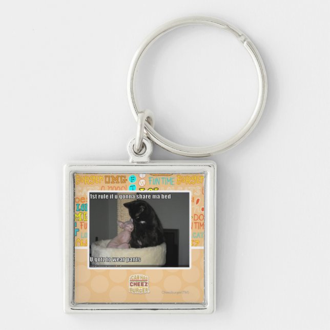 1st rule if u gonna share ma bed keychain (Front)