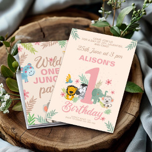 1st Safari Adventure Birthday Party Invitation. Invitation