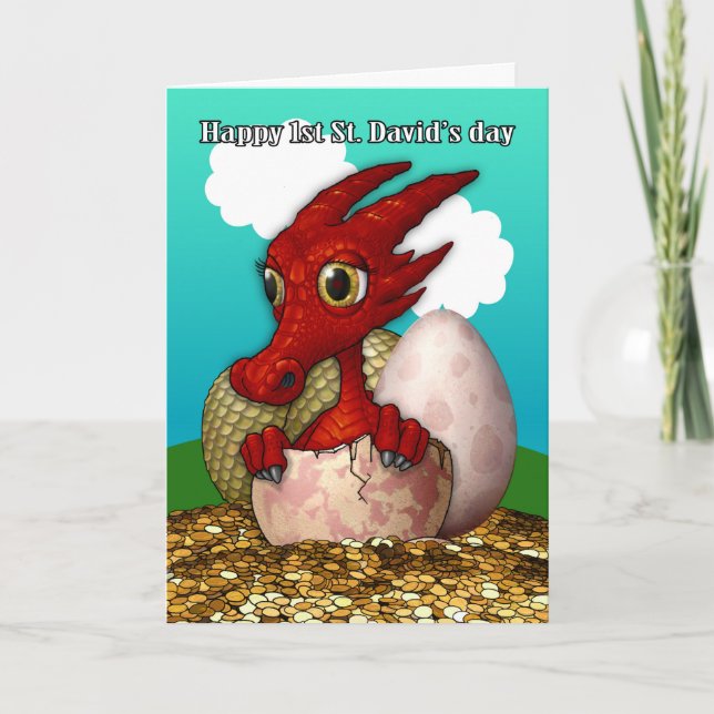 1st Saint David's Day With Newly Hatched Welsh Dra Card (Front)