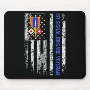 1st Signal Brigade Veteran Vintage Flag Veterans D Mouse Pad