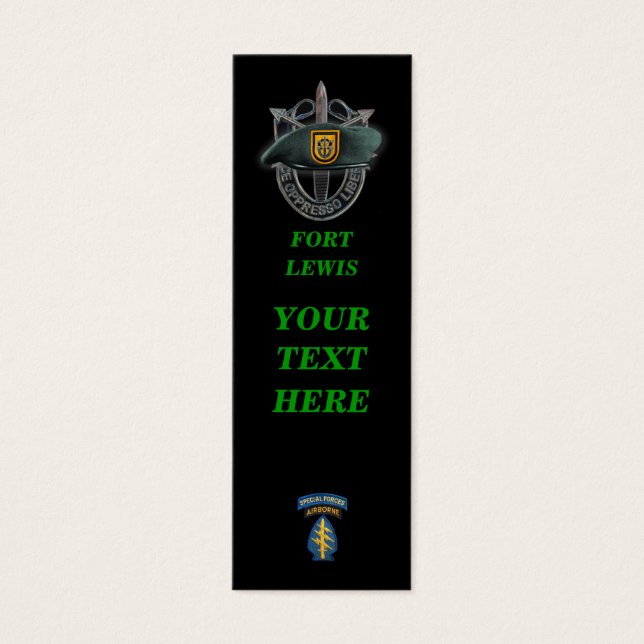 1st special forces green berets group bookmarkers (Front)