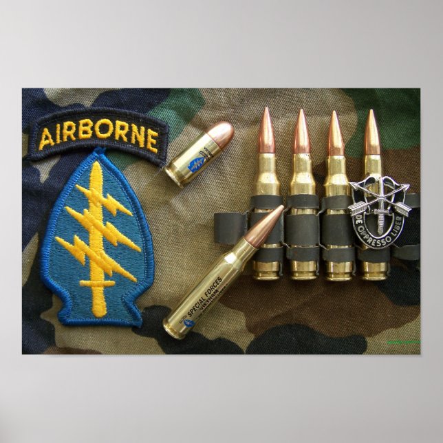 1st  special forces green berets iraq flash Print (Front)