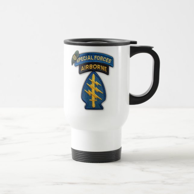 1st special forces green berets patch travel Mug (Right)