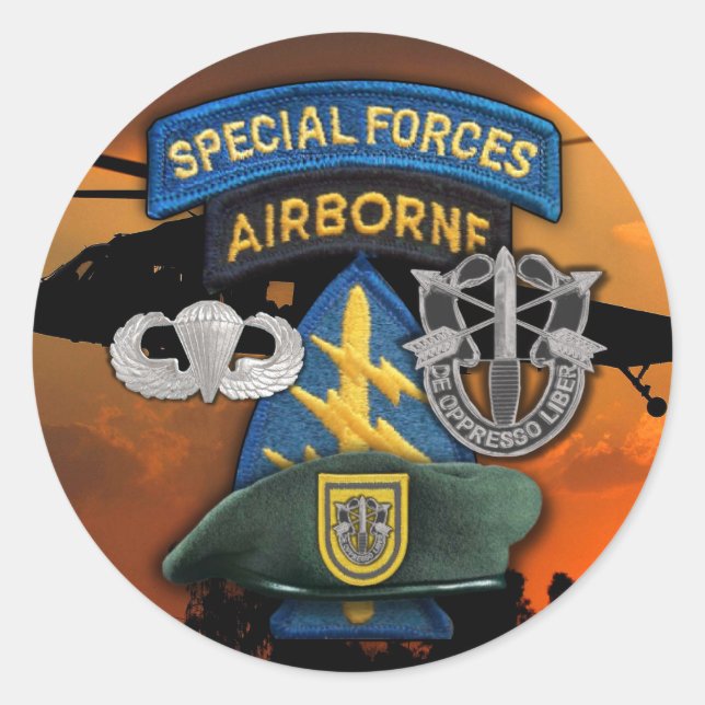 1st Special forces Green Berets veterans vets Classic Round Sticker (Front)