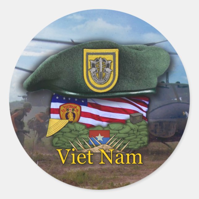 1st Special forces green berets vietnam Sticker (Front)