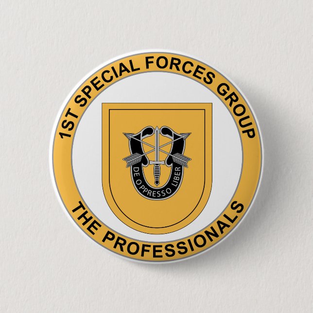1st Special Forces Group 2 Inch Round Button (Front)