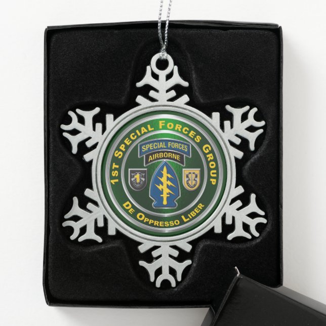 1st  Special Operations Group  Snowflake Pewter Christmas Ornament (Box)