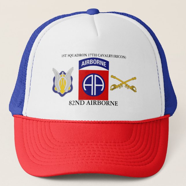 1ST SQUADRON 17TH CAVALRY(RECON) 82ND AIRBORNE  TRUCKER HAT (Front)