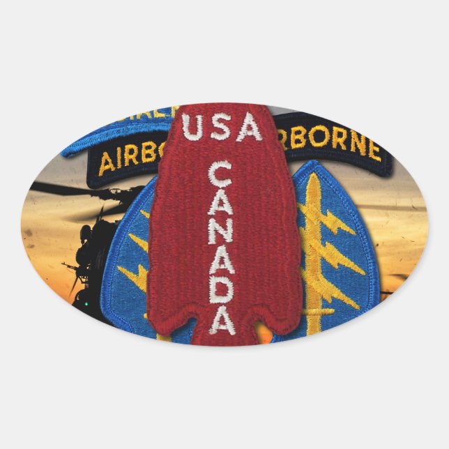 1st SSF Special Service Force SFG SF Veteran Oval Sticker (Front)