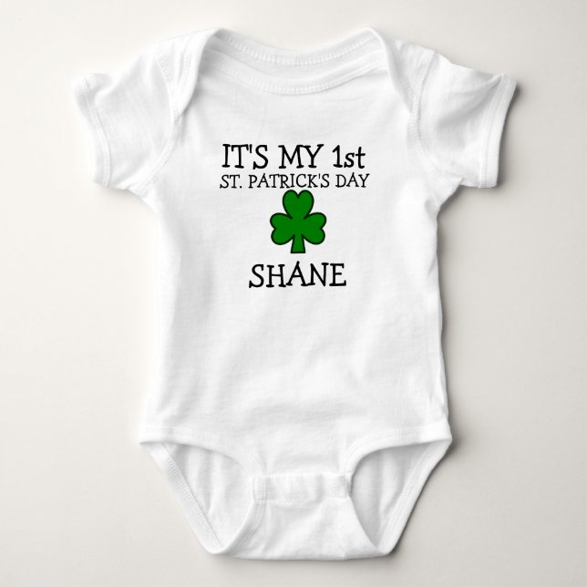 1st st patricks day personalized st patricks day baby bodysuit (Front)