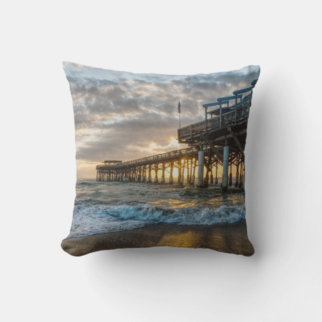 1st Sunrise 2017 Cocoa Beach Throw Pillow (Front)