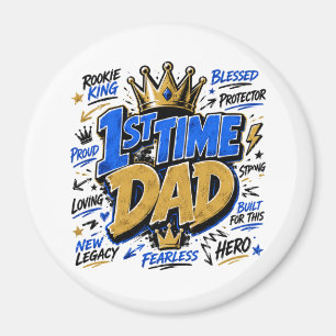 1st Time Dad Two-Tone Coffee Magnet